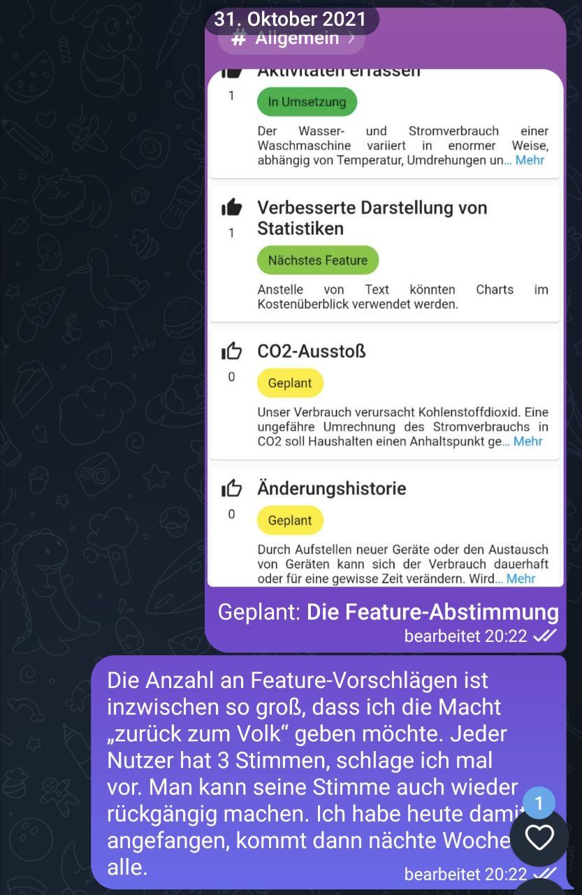 Ankündigung der Feature-Abstimmung